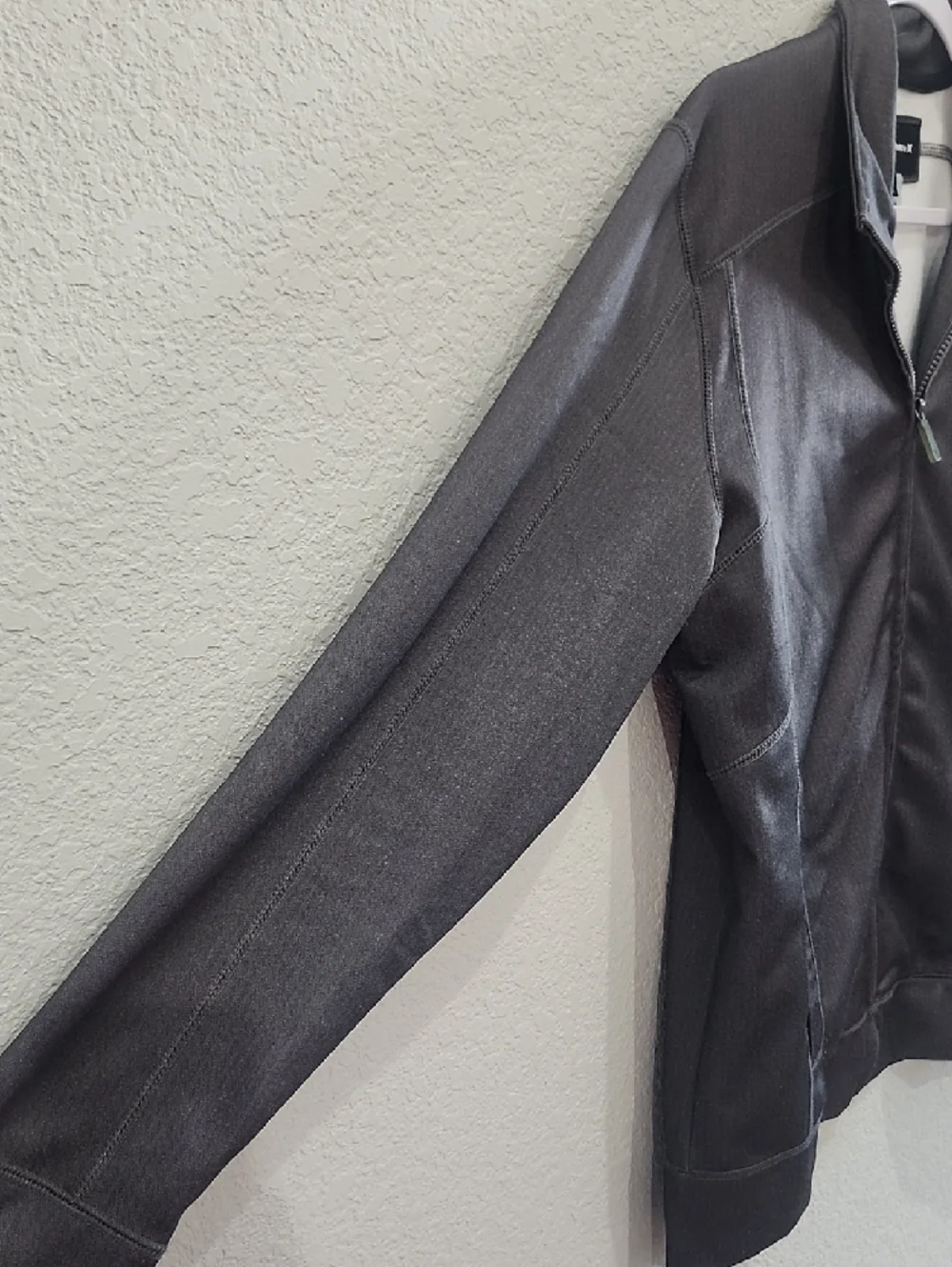 Hurley Sunday Lightweight Track Jacket Charcoal Gray Oversize Streetwear Racing